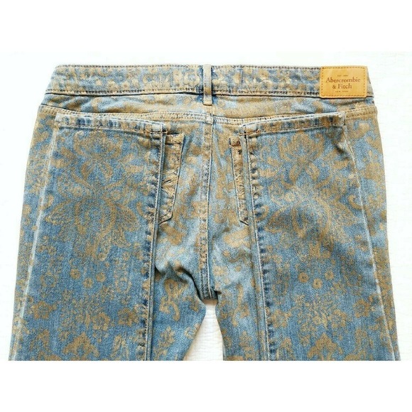 Abercrombie 28 6 Gold Embossed Jeans 29in. Inseam - Picture 4 of 8